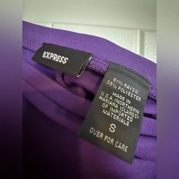 Express Deep Purple two piece set. Adorable Wrap top and A-line skirt. Size S - Picture 4 of 4